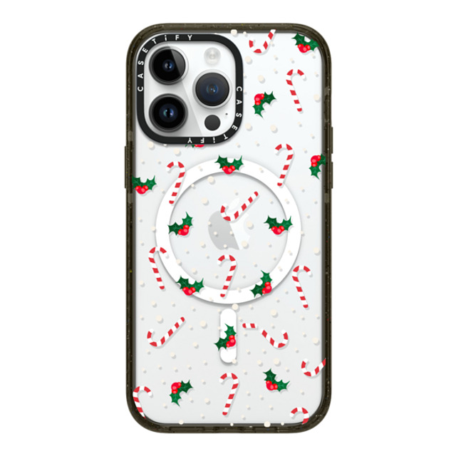 CASETiFY iPhone 14 Pro Max ケース ブラック インパクトケース MagSafe対応 Candy Cane Crush casetify_artist