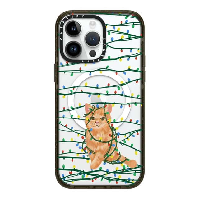 CASETiFY iPhone 14 Pro Max ケース ブラック インパクトケース MagSafe対応 Meowy Catmas casetify_artist