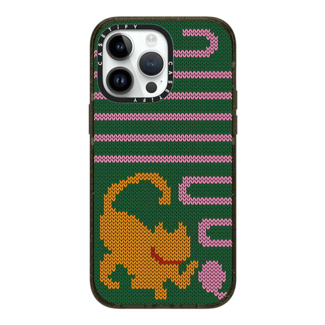 CASETiFY iPhone 14 Pro Max ケース ブラック インパクトケース MagSafe対応 Cat Mas Sweater casetify_artist