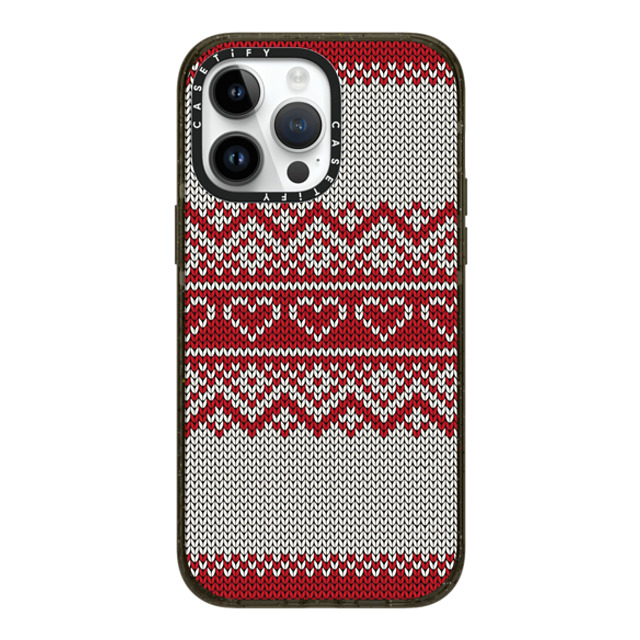 CASETiFY iPhone 14 Pro Max ケース ブラック インパクトケース MagSafe対応 Red Fair Isle Sweater casetify_artist