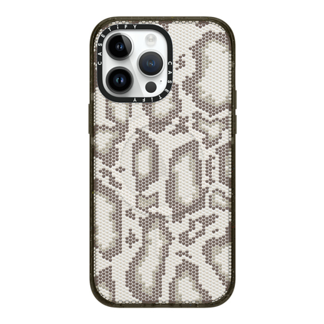 CASETiFY iPhone 14 Pro Max ケース ブラック インパクトケース MagSafe対応 Beige Heart Snake Print casetify_artist