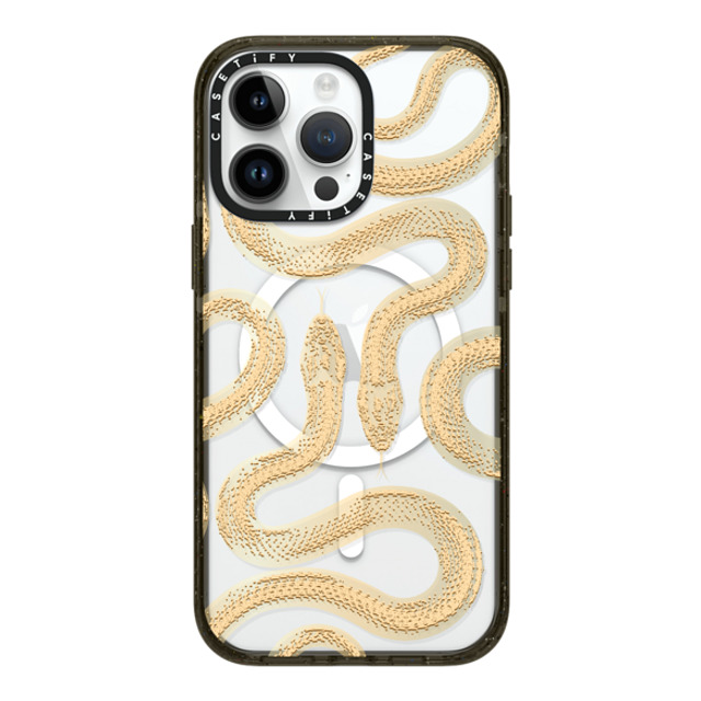 CASETiFY iPhone 14 Pro Max ケース ブラック インパクトケース MagSafe対応 Gold Kingsnake casetify_artist