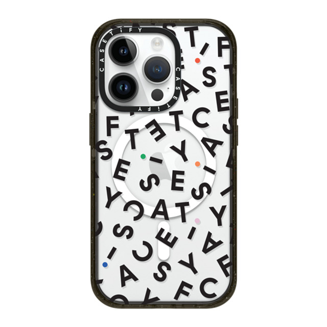 CASETiFY iPhone 14 Pro ケース ブラック インパクトケース MagSafe対応 モノグラム casetify_artist