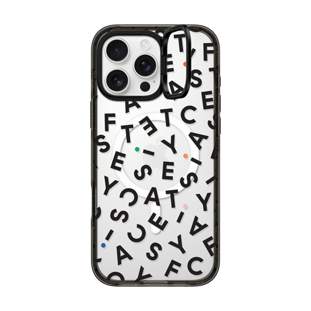 CASETiFY iPhone 16 Pro Max ケース ブラック インパクトリングスタンドケース MagSafe対応 モノグラム casetify_artist