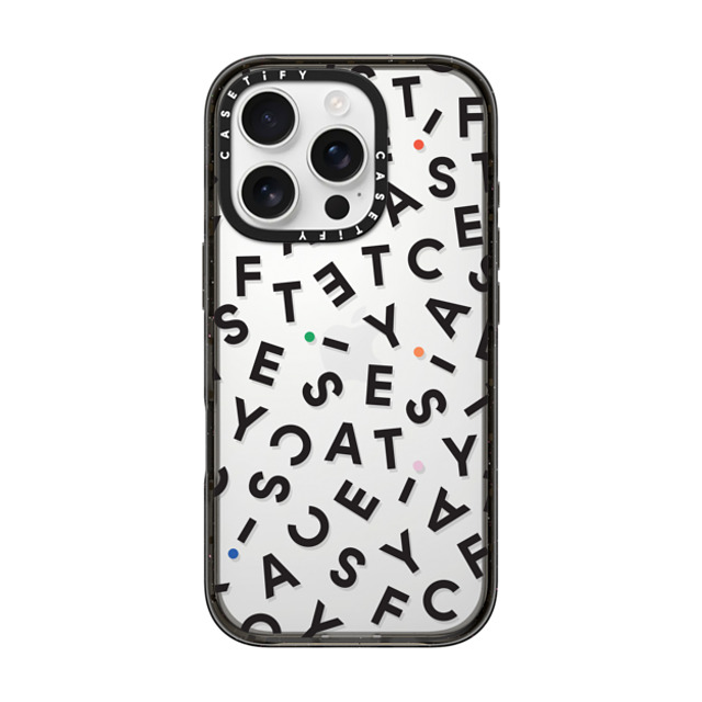 CASETiFY iPhone 16 Pro ケース ブラック インパクトケース モノグラム casetify_artist