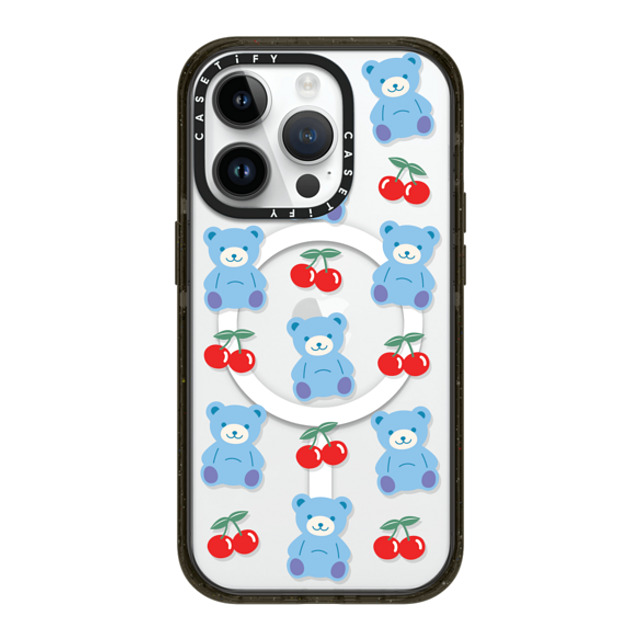 CASETiFY iPhone 14 Pro ケース ブラック インパクトケース MagSafe対応 Animal,Cartoon,Pattern,Cartoon,Y2K,Bear Cherrie Bear