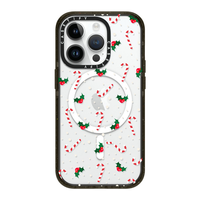 CASETiFY iPhone 14 Pro ケース ブラック インパクトケース MagSafe対応 Candy Cane Crush casetify_artist