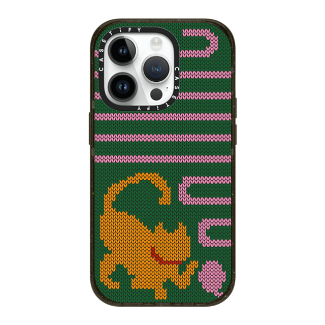 CASETiFY iPhone 14 Pro ケース ブラック インパクトケース MagSafe対応 Cat Mas Sweater casetify_artist