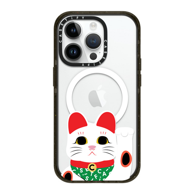 CASETiFY iPhone 14 Pro ケース ブラック インパクトケース MagSafe対応 Waving Lucky Cat casetify_artist