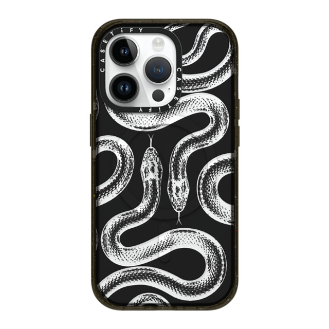 CASETiFY iPhone 14 Pro ケース ブラック インパクトケース MagSafe対応 Transparent Kingsnake casetify_artist