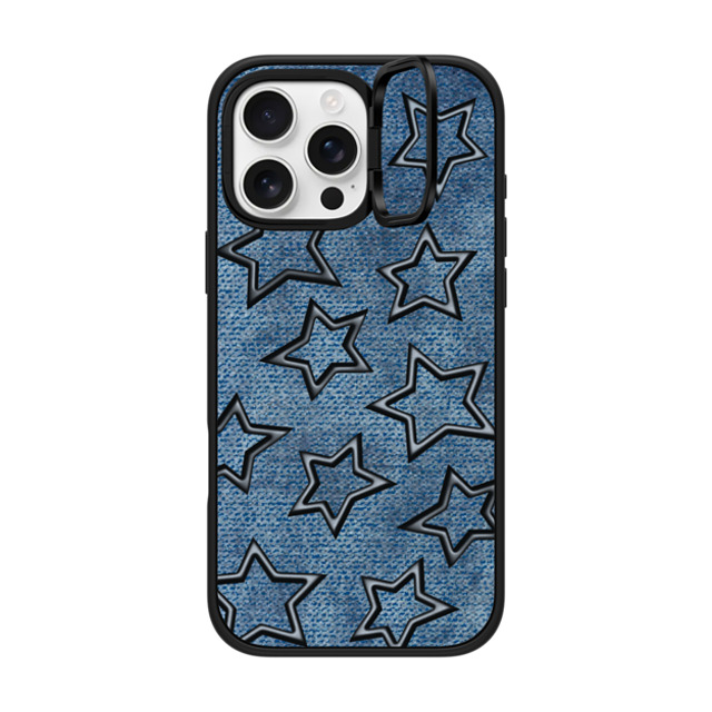 CASETiFY iPhone 16 Pro Max ケース マットブラック インパクトリングスタンドケース MagSafe対応 Dark Academia,Star STAR DENIM