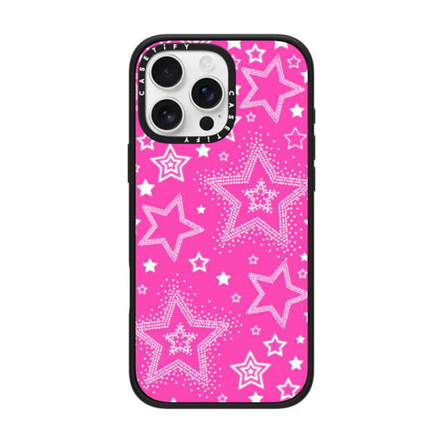 CASETiFY iPhone 16 Pro Max ケース マットブラック インパクトケース MagSafe対応 Star,Y2K,Pattern Pink Girly Punk Case CASETiFY iPhone 16 Pro Max ケース マットブラック インパクトケース MagSafe対応 Star,Y2K,Pattern Pink Girly Punk Case