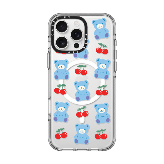 CASETiFY iPhone 16 Pro Max ケース クリア クリア ケース MagSafe対応 Animal,Cartoon,Pattern,Cartoon,Y2K,Bear Cherrie Bear