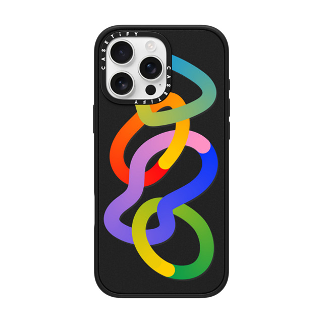 CASETiFY iPhone 16 Pro Max ケース マットブラック インパクトケース MagSafe対応 Rainbow,Abstract Rainbow,Digital Art,Abstract Hula hoops Father's Day CASETiFY iPhone 16 Pro Max ケース マットブラック インパクトケース MagSafe対応 Rainbow,Abstract Rainbow,Digital Art,Abstract Hula hoops Father's Day