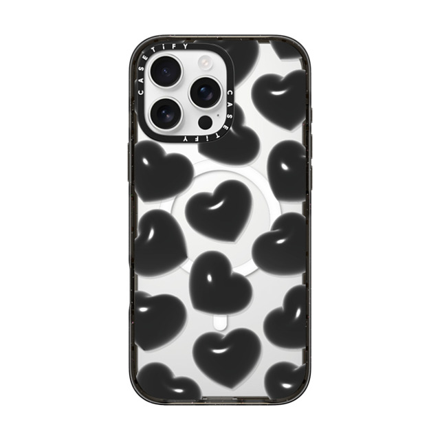 CASETiFY iPhone 16 Pro Max Case Black Impact Case MagSafe Compatible Pattern,Monochrome Pattern,Monochrome Black Hearts Back to School CASETiFY iPhone 16 Pro Max Case Black Impact Case MagSafe Compatible Pattern,Monochrome Pattern,Monochrome Black Hearts Back to School