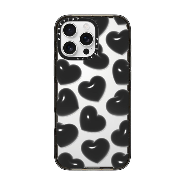 CASETiFY iPhone 16 Pro Max ケース ブラック インパクトケース Pattern,Monochrome Pattern,Monochrome Black Hearts Father's Day CASETiFY iPhone 16 Pro Max ケース ブラック インパクトケース Pattern,Monochrome Pattern,Monochrome Black Hearts Father's Day