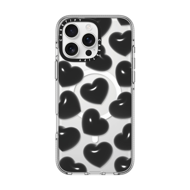 CASETiFY iPhone 16 Pro Max ケース クリア クリア ケース MagSafe対応 Pattern,Monochrome Pattern,Monochrome Black Hearts Father's Day CASETiFY iPhone 16 Pro Max ケース クリア クリア ケース MagSafe対応 Pattern,Monochrome Pattern,Monochrome Black Hearts Father's Day