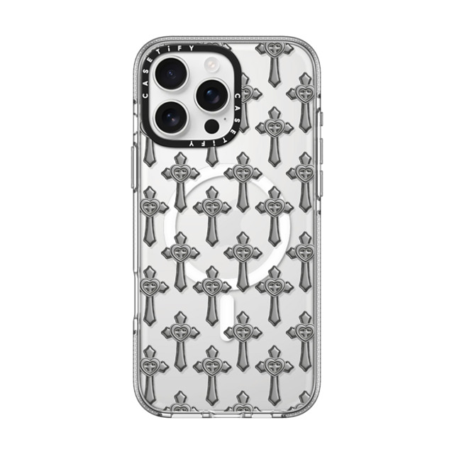 CASETiFY iPhone 16 Pro Max ケース クリア クリア ケース MagSafe対応 Pattern,Chrome Pattern,Chrome,Monochrome Chrome Cross Back to School CASETiFY iPhone 16 Pro Max ケース クリア クリア ケース MagSafe対応 Pattern,Chrome Pattern,Chrome,Monochrome Chrome Cross Back to School