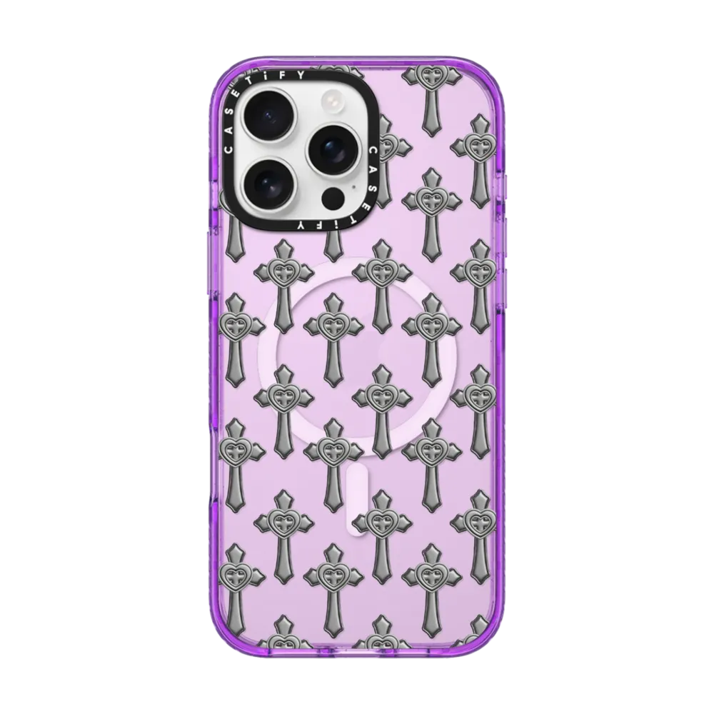 Impact iPhone 16 Pro Max Case MagSafe Compatible - Chrome Cross