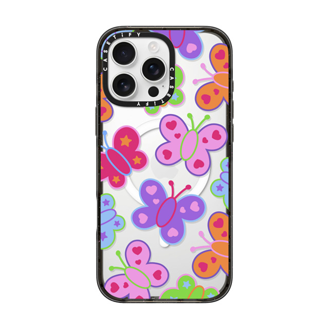CASETiFY iPhone 16 Pro Max ケース ブラック インパクトケース MagSafe対応 Butterfly,Animal Animal,Butterfly,Maximalism,Y2K Butterfly Folk Father's Day CASETiFY iPhone 16 Pro Max ケース ブラック インパクトケース MagSafe対応 Butterfly,Animal Animal,Butterfly,Maximalism,Y2K Butterfly Folk Father's Day