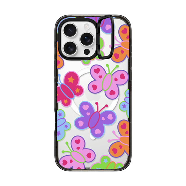CASETiFY iPhone 16 Pro Max ケース ブラック インパクトリングスタンドケース MagSafe対応 Butterfly,Animal Animal,Butterfly,Maximalism,Y2K Butterfly Folk Father's Day CASETiFY iPhone 16 Pro Max ケース ブラック インパクトリングスタンドケース MagSafe対応 Butterfly,Animal Animal,Butterfly,Maximalism,Y2K Butterfly Folk Father's Day