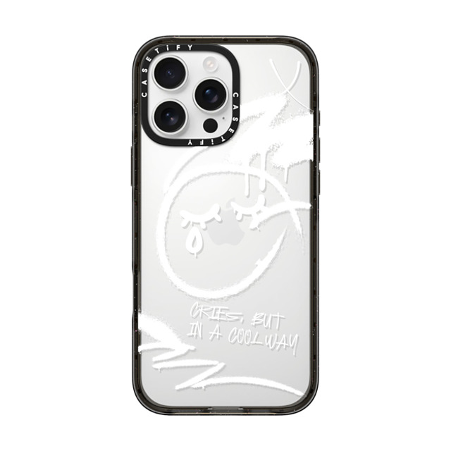 CASETiFY iPhone 16 Pro Max Case Black Impact Case Monochrome,Street Art Monochrome,Street Art Cries, But in a Cool Way Father's Day CASETiFY iPhone 16 Pro Max Case Black Impact Case Monochrome,Street Art Monochrome,Street Art Cries, But in a Cool Way Father's Day