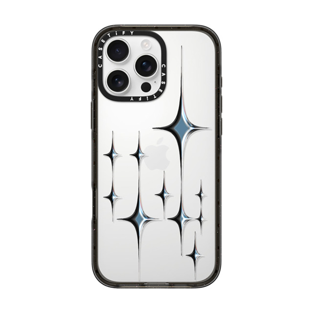 CASETiFY iPhone 16 Pro Max ケース ブラック インパクトケース Star Chrome Sparkles - Graphite