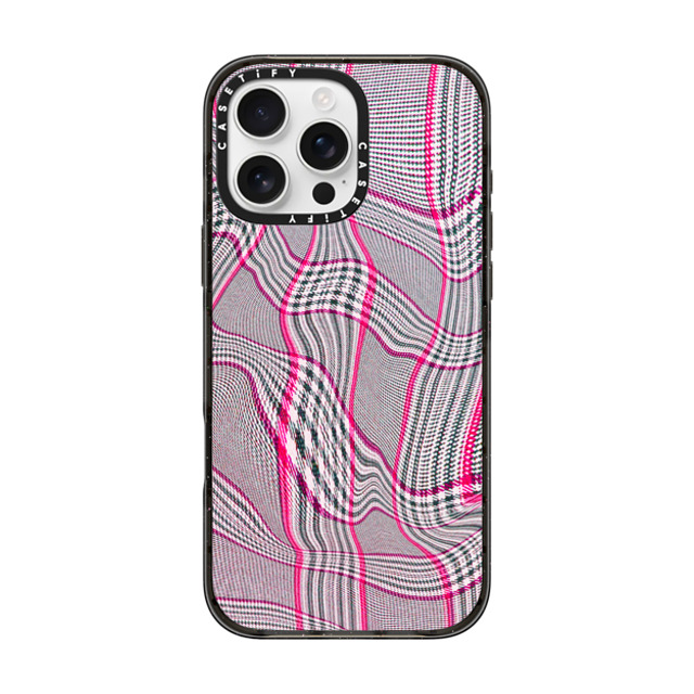 CASETiFY iPhone 16 Pro Max Case Black インパクトケース Surrealism Surrealism Distorted Plaid - Pink Father's Day CASETiFY iPhone 16 Pro Max Case Black インパクトケース Surrealism Surrealism Distorted Plaid - Pink Father's Day