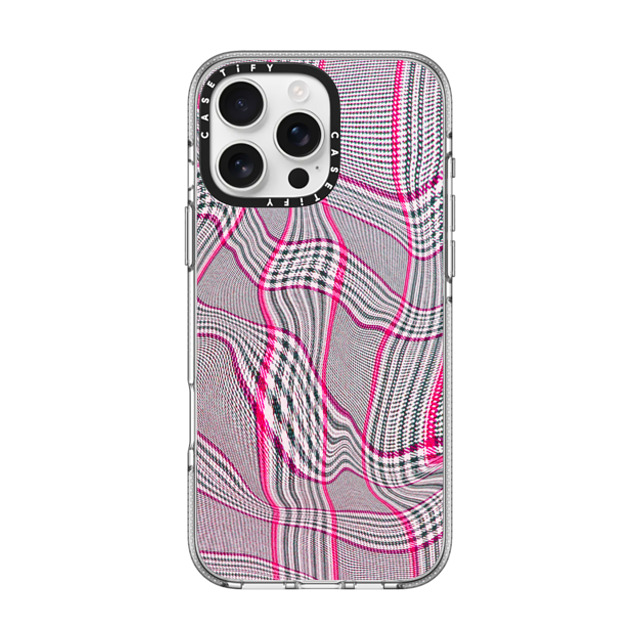 CASETiFY iPhone 16 Pro Max Case クリア クリア ケース MagSafe対応 Surrealism Surrealism Distorted Plaid - Pink Father's Day CASETiFY iPhone 16 Pro Max Case クリア クリア ケース MagSafe対応 Surrealism Surrealism Distorted Plaid - Pink Father's Day