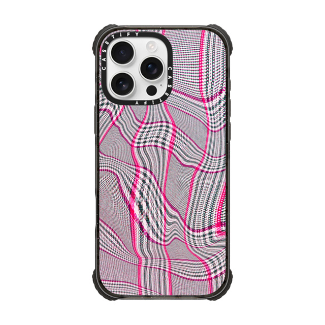 CASETiFY iPhone 16 Pro Max ケース ブラック ウルトラ インパクトケース MagSafe 対応 Surrealism Surrealism Distorted Plaid - Pink Father's Day CASETiFY iPhone 16 Pro Max ケース ブラック ウルトラ インパクトケース MagSafe 対応 Surrealism Surrealism Distorted Plaid - Pink Father's Day