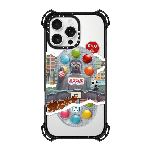 CASETiFY iPhone 16 Pro Max ケース ブラック バウンスケース HK Collage - Buddha casetify_artist