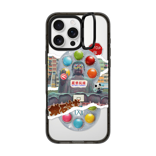 CASETiFY iPhone 16 Pro Max ケース ブラック インパクトリングスタンドケース MagSafe対応 HK Collage - Buddha casetify_artist