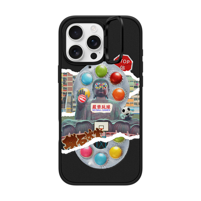 CASETiFY iPhone 16 Pro Max ケース マットブラック インパクトリングスタンドケース MagSafe対応 HK Collage - Buddha casetify_artist