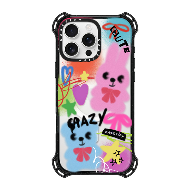 CASETiFY iPhone 16 Pro Max ケース ブラック バウンスケース Street Art,Y2K Cute & Crazy