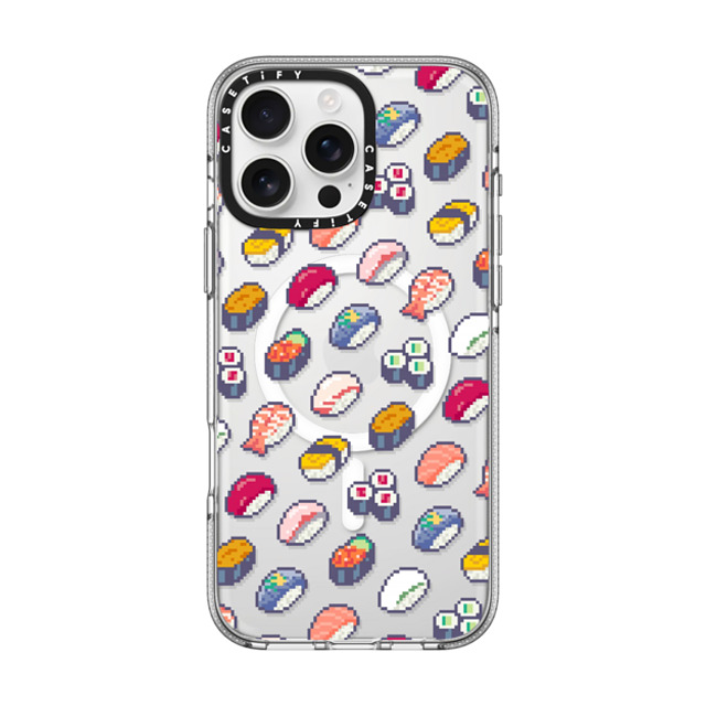 CASETiFY iPhone 16 Pro Max Case Clear Clear Case MagSafe Compatible Sushi Pixel casetify_artist CASETiFY iPhone 16 Pro Max Case Clear Clear Case MagSafe Compatible Sushi Pixel casetify_artist