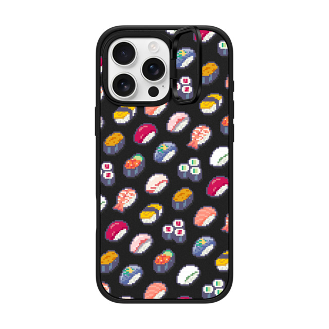 CASETiFY iPhone 16 Pro Max Case Matte Black インパクトリングスタンドケース MagSafe対応 Sushi Pixel casetify_artist CASETiFY iPhone 16 Pro Max Case Matte Black インパクトリングスタンドケース MagSafe対応 Sushi Pixel casetify_artist