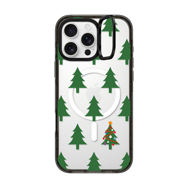 CASETiFY iPhone 16 Pro Max ケース ブラック インパクトリングスタンドケース MagSafe対応 O Christmas Tree casetify_artist