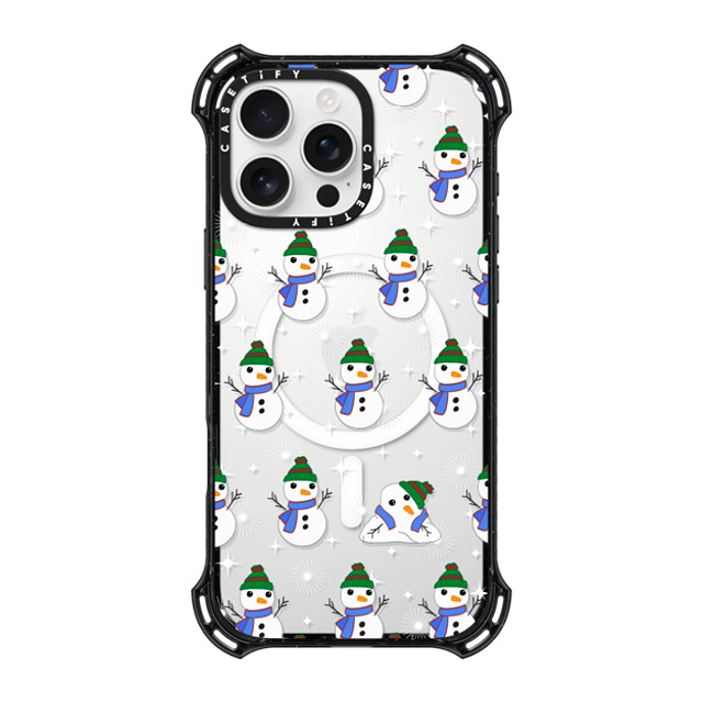 CASETiFY iPhone 16 Pro Max ケース ブラック バウンスケース Snowman Meltdown casetify_artist