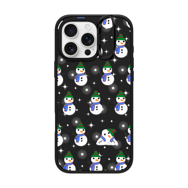 CASETiFY iPhone 16 Pro Max ケース マットブラック インパクトリングスタンドケース MagSafe対応 Snowman Meltdown casetify_artist