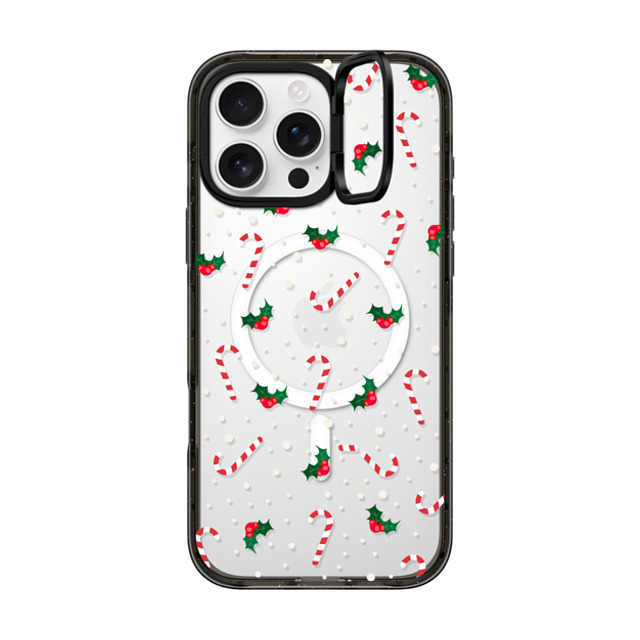 CASETiFY iPhone 16 Pro Max ケース ブラック インパクトリングスタンドケース MagSafe対応 Candy Cane Crush casetify_artist