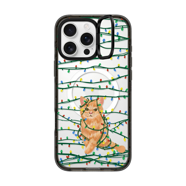 CASETiFY iPhone 16 Pro Max ケース ブラック インパクトリングスタンドケース MagSafe対応 Meowy Catmas casetify_artist