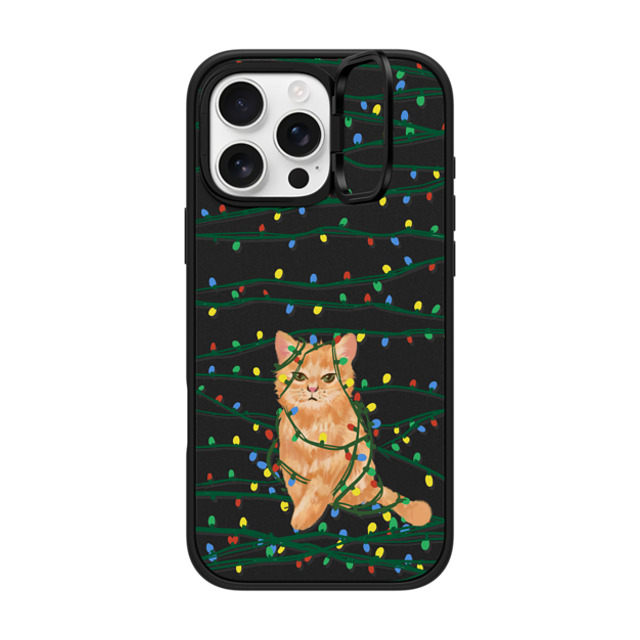 CASETiFY iPhone 16 Pro Max ケース マットブラック インパクトリングスタンドケース MagSafe対応 Meowy Catmas casetify_artist