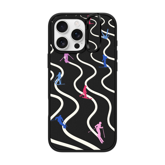 CASETiFY iPhone 16 Pro Max ケース マットブラック インパクトリングスタンドケース MagSafe対応 Downhill Skiing casetify_artist