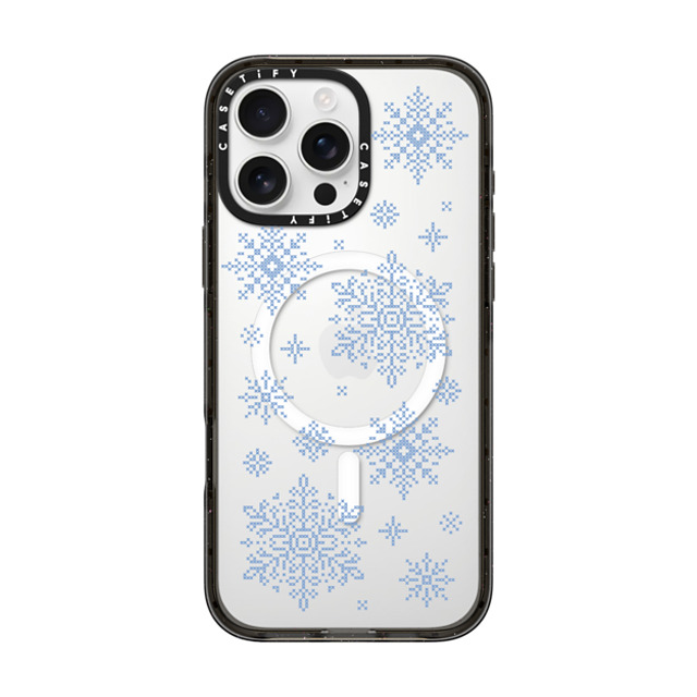 CASETiFY iPhone 16 Pro Max ケース ブラック インパクトケース MagSafe対応 Needlepoint Snowflakes casetify_artist