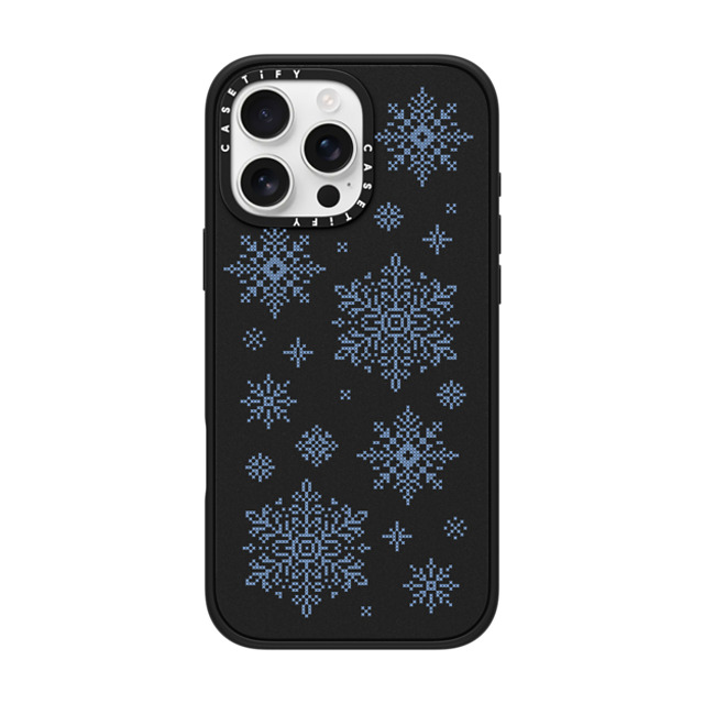 CASETiFY iPhone 16 Pro Max ケース マットブラック インパクトケース MagSafe対応 Needlepoint Snowflakes casetify_artist