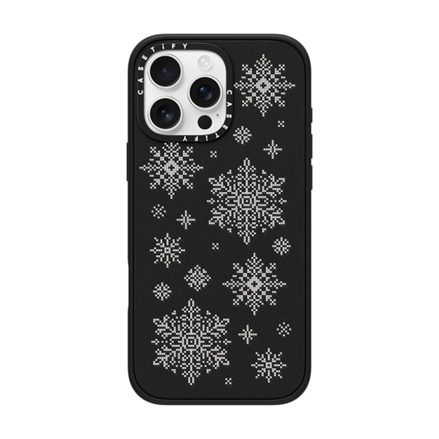 CASETiFY iPhone 16 Pro Max ケース マットブラック インパクトケース MagSafe対応 Needlepoint Snowflakes casetify_artist