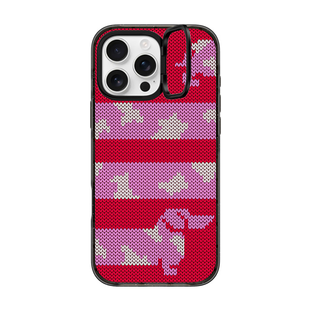 CASETiFY iPhone 16 Pro Max ケース ブラック インパクトリングスタンドケース MagSafe対応 Dachschund Sweater casetify_artist