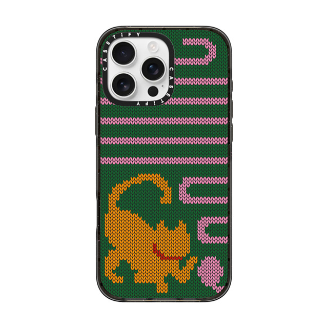 CASETiFY iPhone 16 Pro Max ケース ブラック インパクトケース MagSafe対応 Cat Mas Sweater casetify_artist