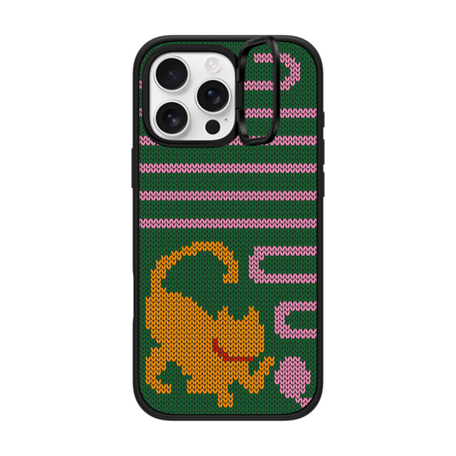 CASETiFY iPhone 16 Pro Max ケース マットブラック インパクトリングスタンドケース MagSafe対応 Cat Mas Sweater casetify_artist