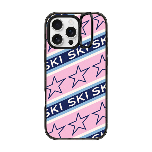 CASETiFY iPhone 16 Pro Max ケース ブラック インパクトリングスタンドケース MagSafe対応 Ski Star Stripes casetify_artist